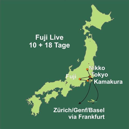 Steigen Sie mit uns auf den Fuji. Route dieser Reise