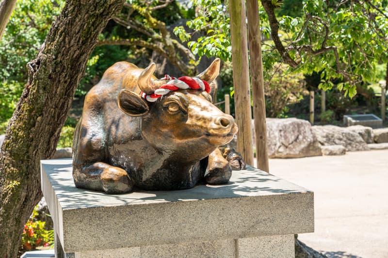 Goshingyu Statue am Dazaifu Tenmangu Schrein