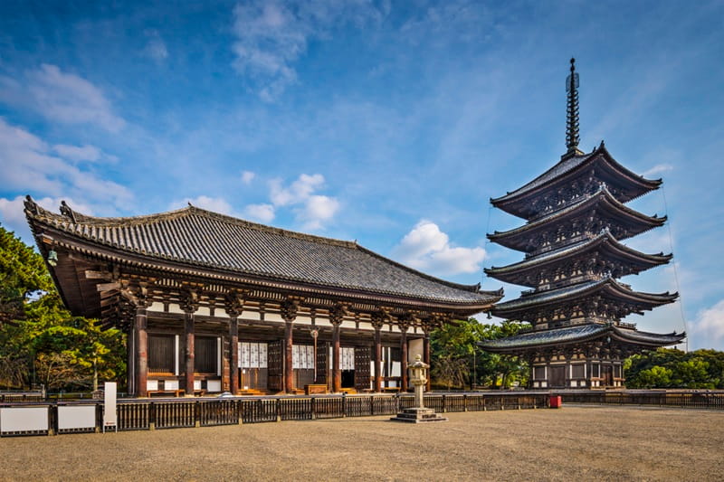 Kofukuji Tempel mit fünfstöckiger Pagode in Nara