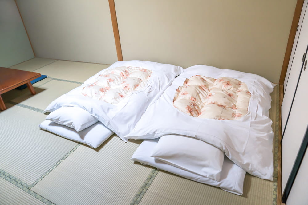 Futon im traditionellen Ryokan